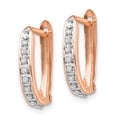 thumbnail image 2 of Diamond Fascination 14k Rose Gold  Oval Hinged Hoop Earrings, 2 of 4