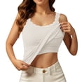 thumbnail image 2 of Lixiuxyad Camisoles For Women Women's Fashionable Casual Comfortable Ribbed Tank Top With Built In Bra Support,White, 2 of 6