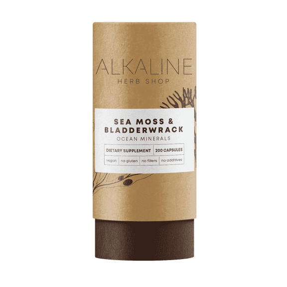Alkaline Herb Shop: Sea Moss & Bladderwrack Supplement made from Chondrus Crispus 200 Capsules