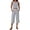 Gray, variant on Women's Two Piece Set Sleeveless Crop Top and High Waist Culottes Cotton Linen Blend Loungewear Casual Summer Matching Set for Vacation Olive Green M