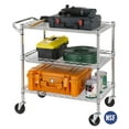 thumbnail image 2 of Finnhomy Chariot Utilitaire Commercial à 3 Niveaux, Chariot Roulant avec Poignée, Chariot de Service en Acier avec Roues, Étagère Utilitaire pour Plantes, Chariot de Rangement Alimentaire, NSF Lis, 2 of 7