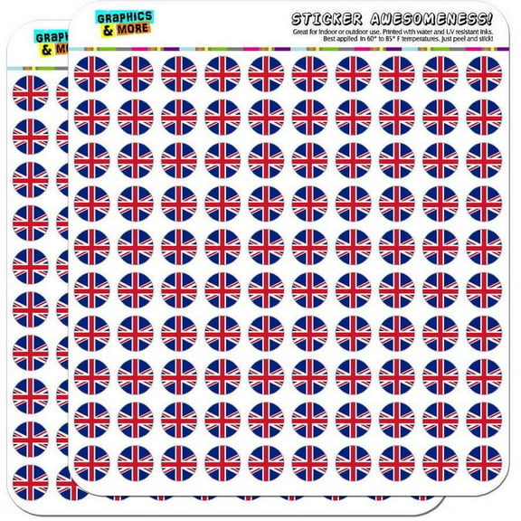 The United Kingdom National Country Flag 200 1/2" (0.5") Planner Calendar Scrapbooking Crafting Stickers