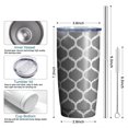 thumbnail image 6 of 20oz Tumbler with Lid and Straw Stainless Geometric Diamond Steel Vacuum Insulated Water Coffee Tumbler Cup, Double Wall Vacuum Insulated Travel Mug Reusable Tumblers for Ice Drinks, Hot Beverage, 6 of 7