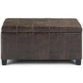 thumbnail image 3 of Trent Home Faux Leather Storage Ottoman Bench in Brown, 3 of 9