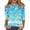 Blue, variant on Womens Halloween Tops Spider Web Spider 3/4 Sleeve Funny T Shirts Skull Bat Crew Neck Horror Blouses, 2XL