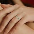 thumbnail image 5 of TriJewels 0.25 ctw Round Emerald and Lab Grown Diamond 18 Stone Wedding Band in 10K White Gold, 5 of 6