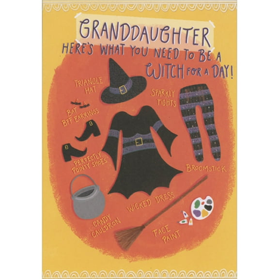 Designer Greetings What You Need to Be a Witch for a Day Halloween Card for Young Granddaughter