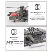 UH-60 Black Hawk Helicopter Model, Alloy Military Helicopter Replica 1:64 Scale, Static Aircraft Display Model with Stand, Collection, Decoration, Perfect Gifts