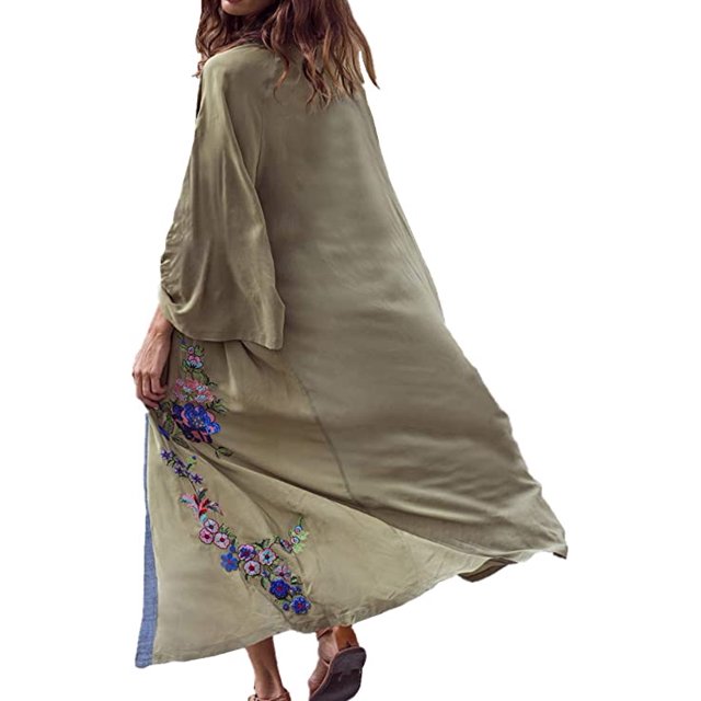 Cárdigan de verano para mujer, vestido tipo caftán para playa, informal, suelto, talla única JFHHH pequeña