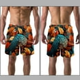thumbnail image 3 of luoweisi Men's Beach Shorts Quick Dry Swim Trunks with Mesh Lining Thanksgiving Turkey S, 3 of 5