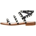 thumbnail image 4 of Steve Madden Travel Ankle Strap Pearl Detail Flat Sandals Black Pearl (9, Black Pearl), 4 of 4