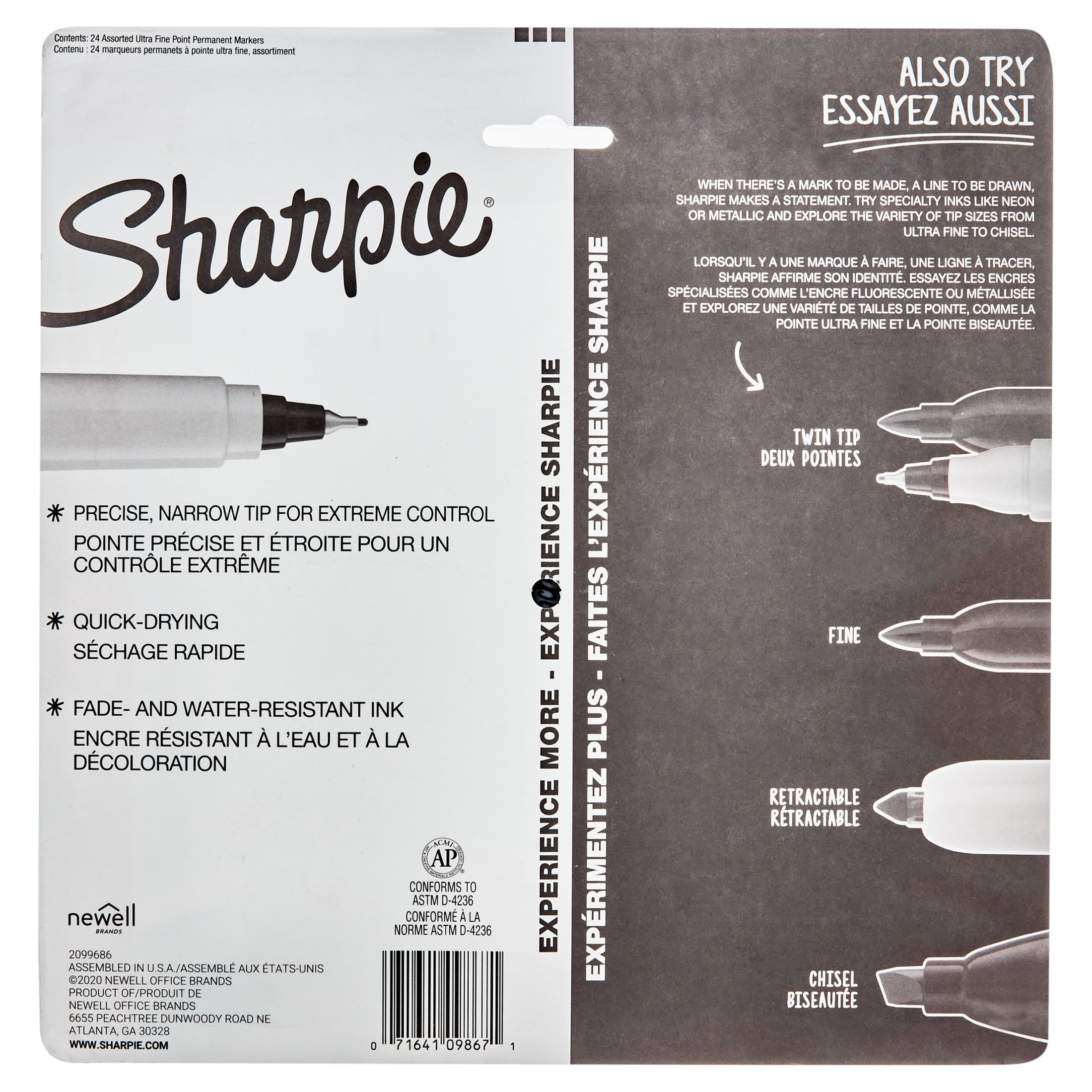 Sharpie Ultra Fine Point Permanent Markers, Black - 2 Ea 