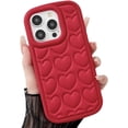 thumbnail image 6 of for iPhone Case,Cute Love Heart Embossed Pattern Heavy Duty Soft Silicone Soft Shockproof Cover Phone Case (Pink,iPhone 12), 6 of 6