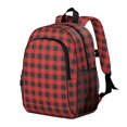 thumbnail image 2 of Red and Black Checkered Pattern Backpack for School, Cute School Bag with Adjustable Shoulder Straps and Padded Back, 15"x11.42"x5.5", 2 of 5