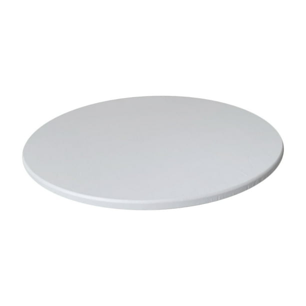 Mantel redondo incorporado, mantel de poliéster impermeable para banquetes de catering. Blanco