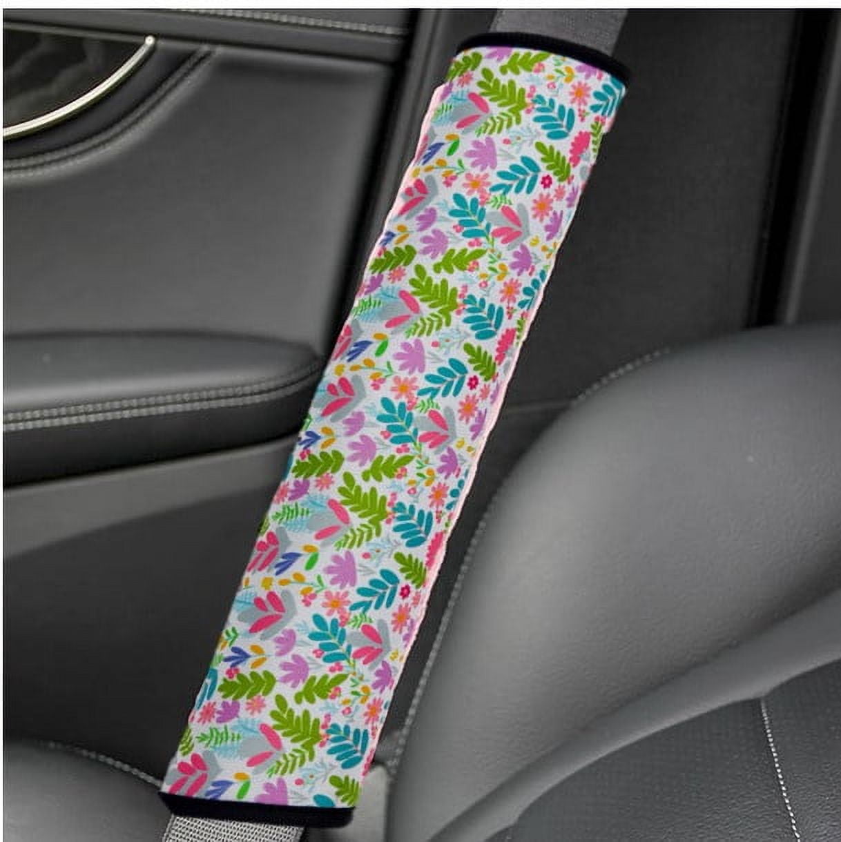 Women's Spring Floral Print Universal Car Seat Belt CoverNeoprene Material