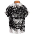 thumbnail image 2 of Camisetas gráficas de Jesucristo para hombres, ropa con estampado 3D, camisas hawaianas de playa, camisetas de manga corta Y2K, ropa vintage, blusa con solapa, 2 of 4
