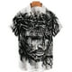thumbnail image 2 of Camisetas gráficas de Jesucristo para hombres, ropa con estampado 3D, camisas hawaianas de playa, camisetas de manga corta Y2K, ropa vintage, blusa con solapa, 2 of 5