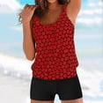 thumbnail image 2 of Chenyuanyuan Tankini Swimsuits for Women High Waisted Bikini Sexy Push Up Two Piece Swimsuits Vintage Swimsuit Two Piece Retro Ruched High Waist Print Bikini Set, 2 of 5