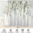 thumbnail image 5 of Sage Green Eucalyptus Shower Curtain Sets,Watercolor Plant Leaves with Floral Bathroom Curtains,Modern Minimalist Bath Curtain, Waterproof Fabric with 12 Hooks 72x72 Inches, 5 of 6