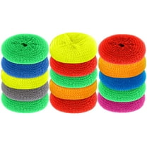 Plastic Dish Scrubbers for Dishes Plastic Pot Round Scrubber Scouring Pad Nylon Dish Scrubber, Mesh Scouring Dish Pads Non Scratch Scrubbers (Rainbow Colors, 15 Pieces)