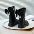 thumbnail image 5 of NAISIBABY Girls Mid Calf Boots, Zipper Lug Sole Back Bowknot Waterproof Non-Slip Winter Fashion Shoes Black 1(Big Kids), 5 of 6