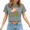 1-Grey, variant on UNISHE Women's Groovy Retro Floral Graphic Crop Tops Crew Neck Short Sleeve Tees Trendy Summer Fun Daisy Art Print Shirts