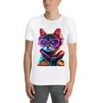thumbnail image 3 of Men Summer CasualCat Graphic Print Round Neck Short Sleeve T Shirt Tee Tops Basic Vacation Wear Sizes XS-5XL, 3 of 5