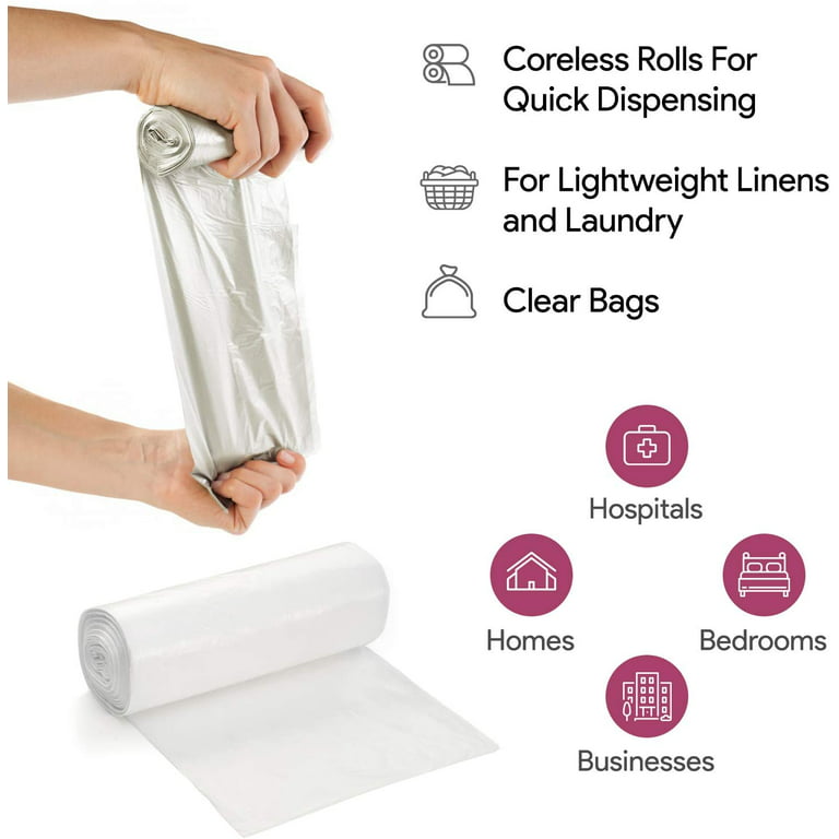 20-30 Gallon Clear Trash Bags, 50 Count Large Garbage Can Liners for Kitchen, Office, Home, Hospital and Industrial Wastebaskets