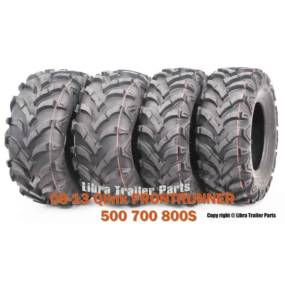 25X8X12 & 25X10X12 Set 4 ATV Solid Mud Tires fit 08-13 Qlink FRONTRUNNER 500 700 800S