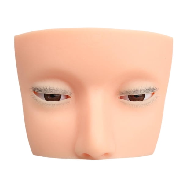 Eyelash Mannequin Head Práctica de maquillaje Modelo de extensión de las pestañas de silicona suave portátil para artistas principiantes Enseñanza Pestañas rizadas