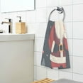 thumbnail image 3 of Yayeee 2 Pack Hand Towels for Bathroom 100% Cotton 16" x 28" Soft Absorbent Kitchen Towel, Blue Christmas Santa, 3 of 7