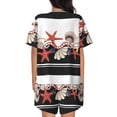 thumbnail image 3 of Bingfone Starfishes Shells Print Pajamas Sets for Women Soft Short-Sleeved Pjs with Lounge Shorts Two Piece Sleepwear, 3 of 8
