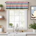 thumbnail image 2 of Geometric Bohemia Valance Curtain Stripes Blue Orange and Yellow Window Valances Rod Pocket Short Curtains Window Treatments for Kitchen Bedroom Bathroom Laundry 56" x 16", 2 of 9