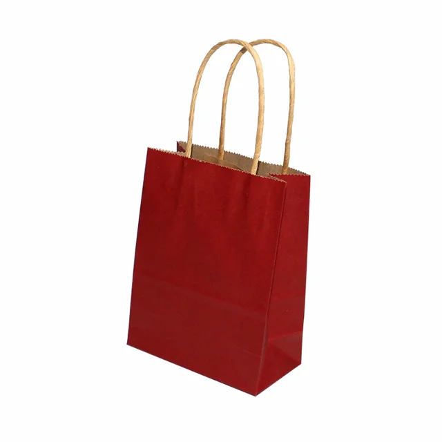 10/20/30/50 piezas Mini bolsa de papel Kraft pequeña con asas Bolsa de regalo para festivales Bolsas de compra de dulces de alta calidad