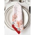 thumbnail image 2 of nqOlkjepod Red Coastal Shell Cloth Napkins Set of 8 Reusable Dinner Napkins, Nautical Seahorse Coral Stripes Cocktail Napkin Washable Table Napkins for Wedding/Holiday Party/Baby Shower 20"x20", 2 of 8