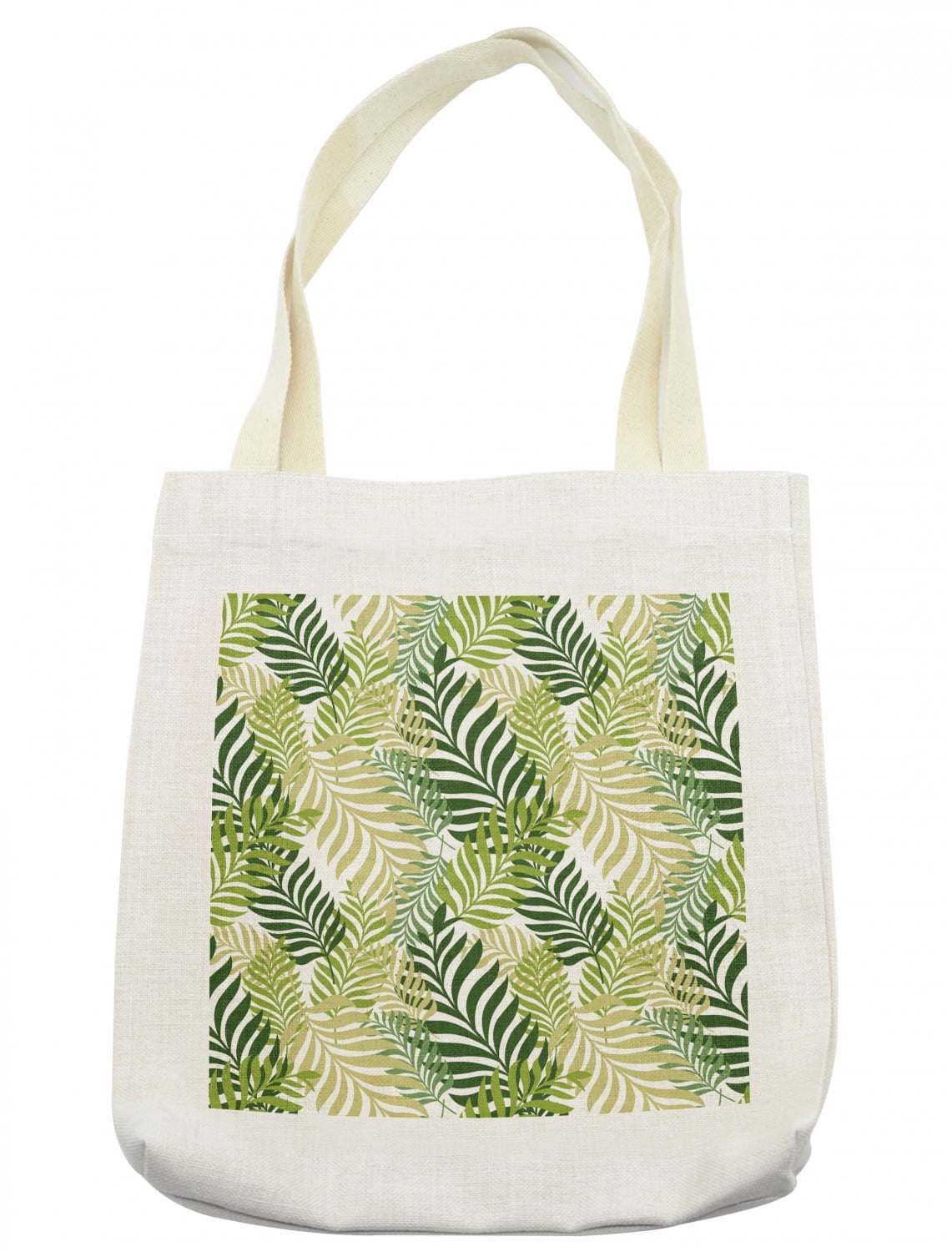Leaf Tote Bag, Tropic Exotic Palm Tree Leaves Natural Botanical Spring