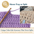 thumbnail image 3 of ComfiTime 3-Pack Beginner Crochet Yarn – Easy-to-See Stitches, No Fray/Split, Worsted Weight #4, Soft Tube Yarn, Amigurumi Craft Medium Knitting Yarn, 55 Yds/Skein, Waterproof Pouch Included, Purple, 3 of 12