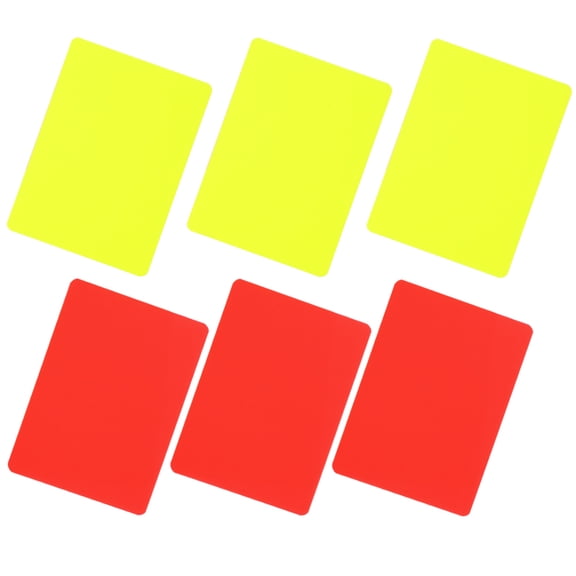 KALLORY Red Yellow Cards Durable PVC Assorted Color for Soccer Basketball Matches 6Pcs