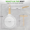 thumbnail image 7 of NutriChef 11” Non-Stick Crepe Pan with Wooden Spreader, Durable Marble Coated Dosa Pan, Bakelite And Wood Handle With Induction Bottom, Easy-to-Clean, Stain-Resistant (White Cream Marble), 7 of 7