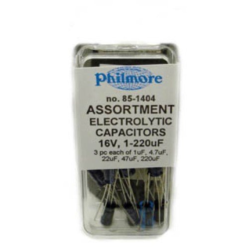 85-1404 - CAP LYT RDL Assorti 1UF 4.7UF 22UF 47UF 220UF (15 Pcs/pkg)