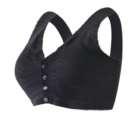 Black of Friday Deals!Clearance Staron Bras for Older Women No Underwire Front Closure Bras Wireless Comfortable Bras Stretch Full Support Bra Front Close Bras