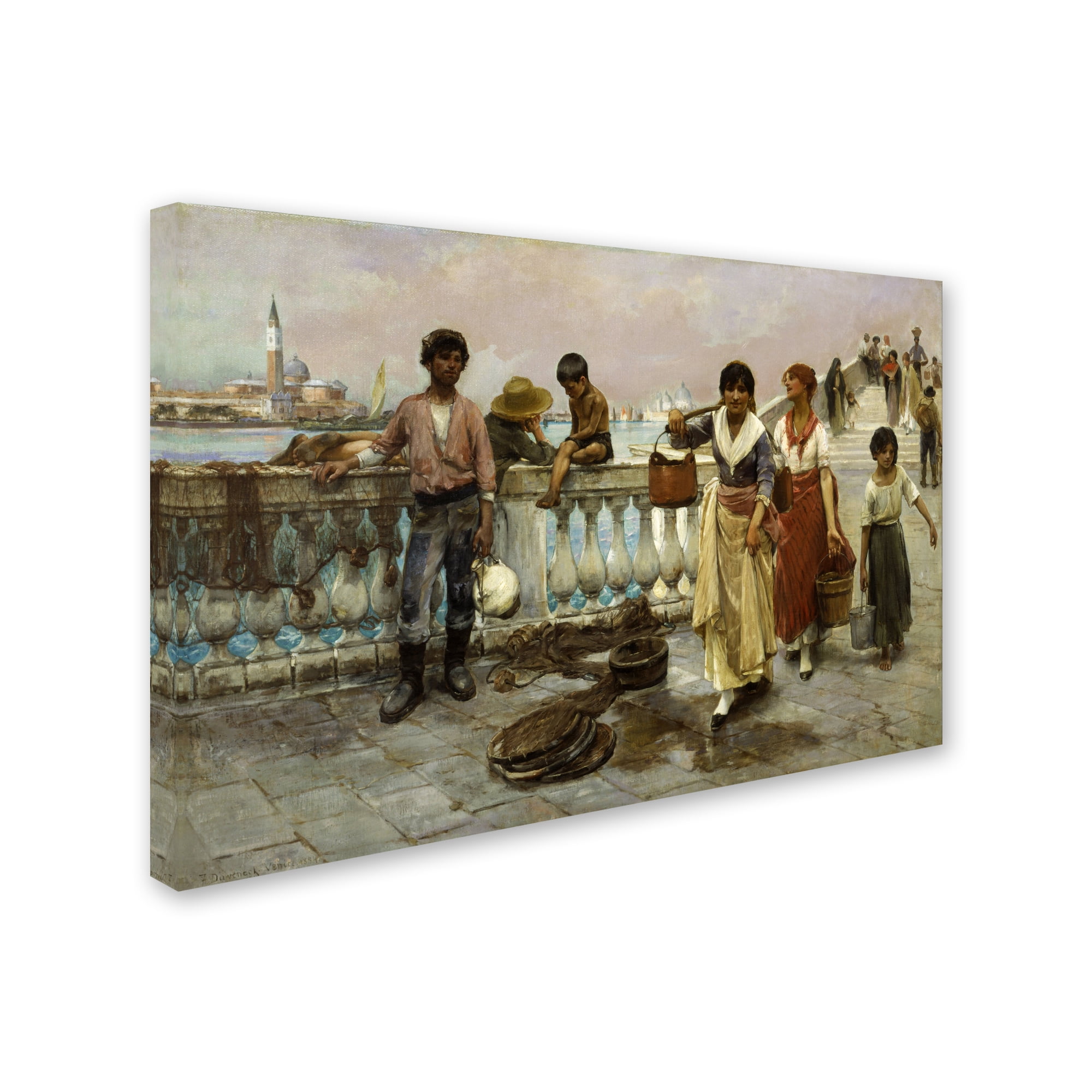 Frank Duveneck 'Water Carriers Venice' Canvas Art