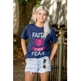 thumbnail image 4 of Faith Over Fear Breast Cancer Ribbon Women's Plus Size Graphic Tee Brisco Brands 5X, 4 of 5