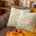 thumbnail image 6 of NWOKYZGH Halloween Plush Pillow Covers 17x17 Set of 2 Maple Leaves Embroidery Throw Pillow Covers Farmhouse Thanksgiving Home Decor Cushion Covers for Couch Sofa Bed, 6 of 6