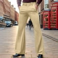 thumbnail image 2 of Bell Bottom Pants for Men 2026 Casual Retro with Pockets Dress Pants Flared Trousers 70s Disco Outfits, 2 of 7
