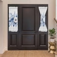 thumbnail image 2 of White Blue Floral Door Curtains for Door Window, French Sidelight Front Back Door Curtains With Tieback, Elegant Leaves Spring Flowers Kitchen Rod Pocket Drapes Panel, 25"x40", 2 of 5