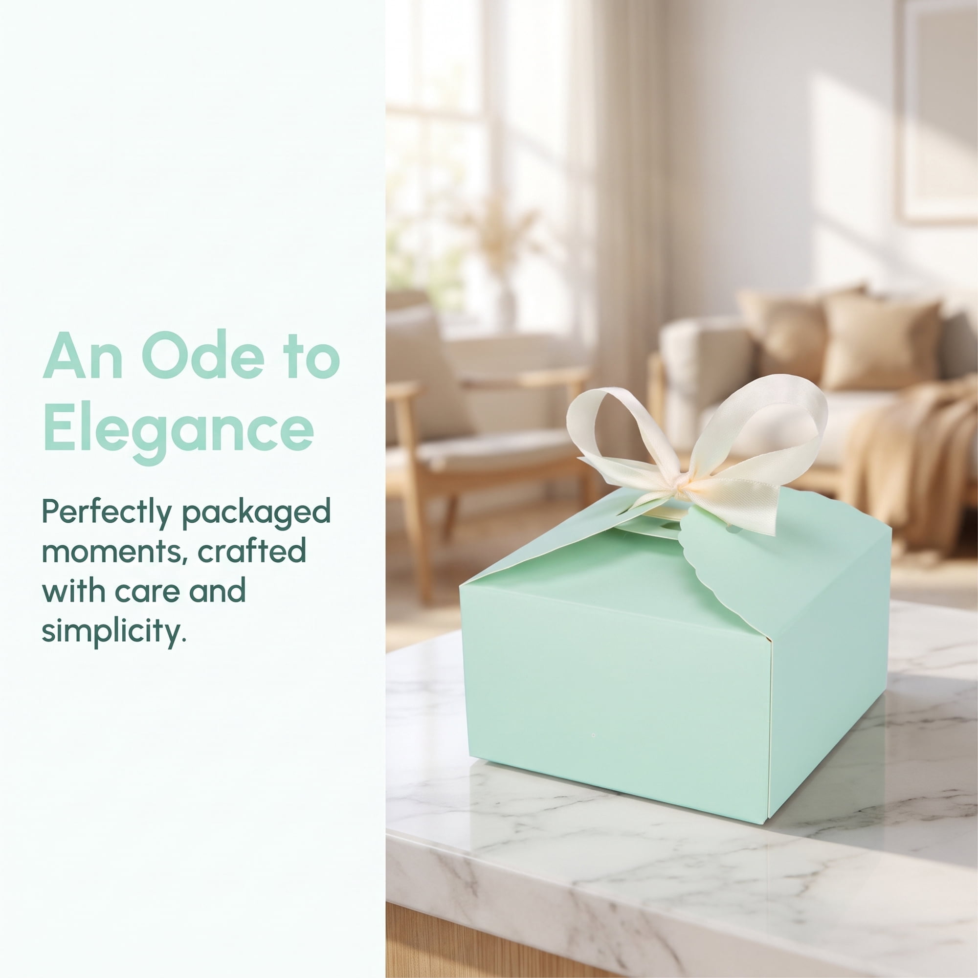 Unique Bargains Flat Favor Gift Boxes for Pastry Gift Wrapping Supplies 3.5"x3.5"x2" Green