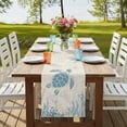 thumbnail image 4 of Table Runners 36 Inches Long Dress Scarves, Blue Turtle Coastal Farmhouse Kitchen/Dining Table Runner, Short Coffee Tablerunners, Coral Summer Beach Nautical Ocean Beige 13x36 Inch, 4 of 9
