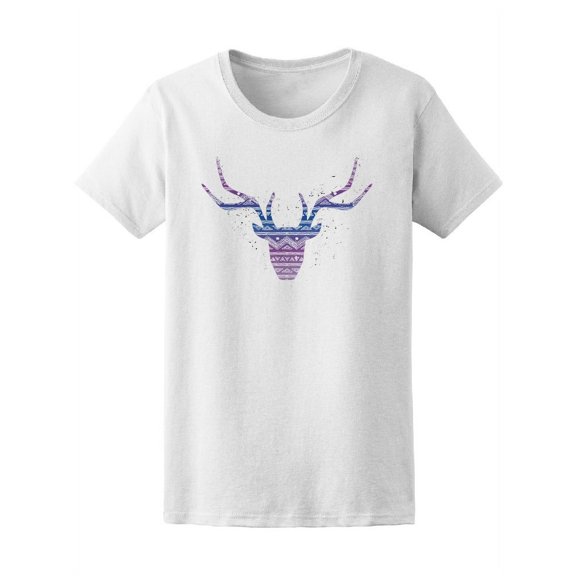Deer Purple Watercolor Head Tee Women's -Image by Shutterstock